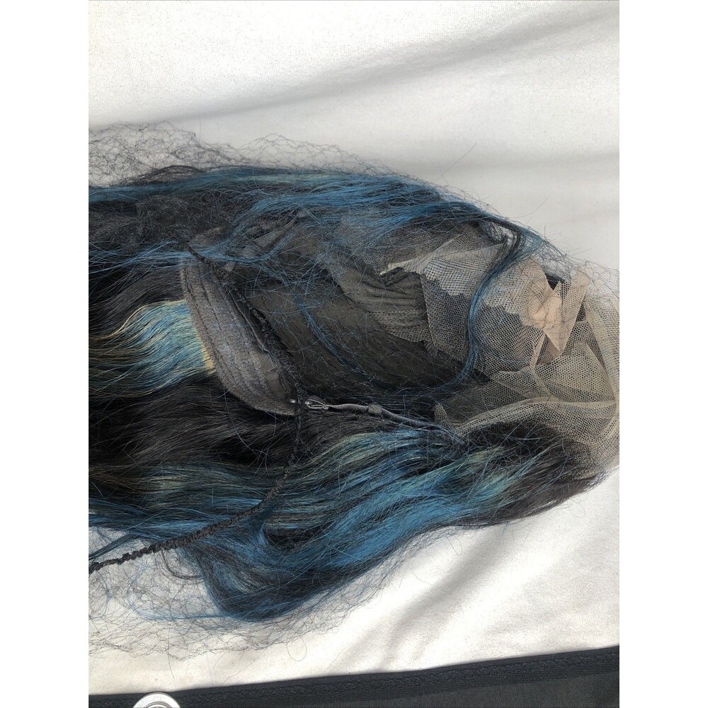 32” Long Gradient Curly Synthetic Wig Wavy Cosplay Wig Blue NEW - Picture 6 of 13